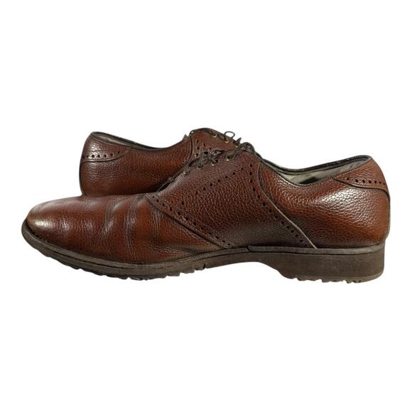 FootJoy Men’s Brown Pebbled Leather Oxford Shoes Casual Dress Golf Size 9 C - Picture 6 of 8